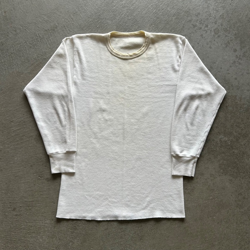 Vintage Indera Thermal Long Sleeve Shirt Size XL White‎ Waffle Knit